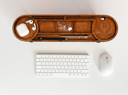 Organisateur de Bureau en Bois Massif