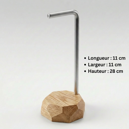 Support Casque Artisanal en Bois Massif