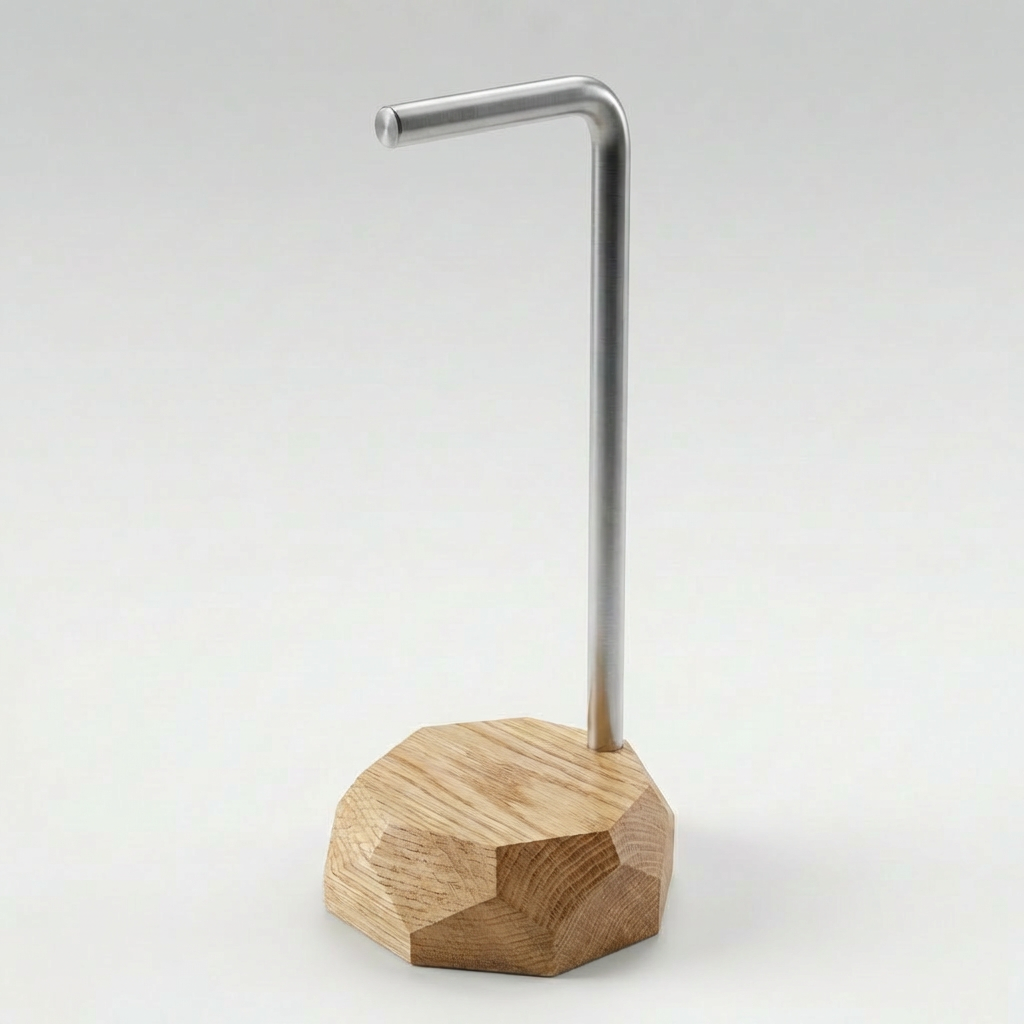 Support Casque Artisanal en Bois Massif