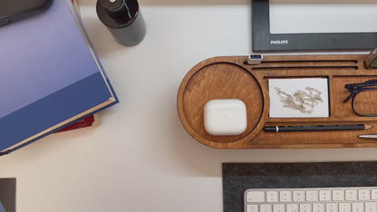 Organisateur de Bureau en Bois Massif