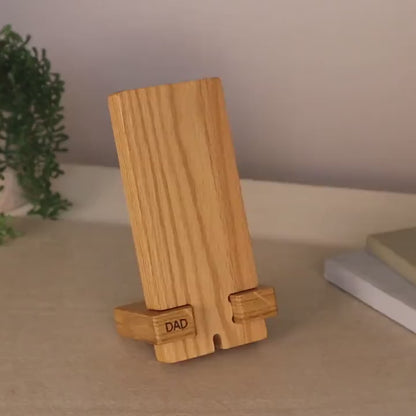 Support Téléphone Artisanal en Bois Massif