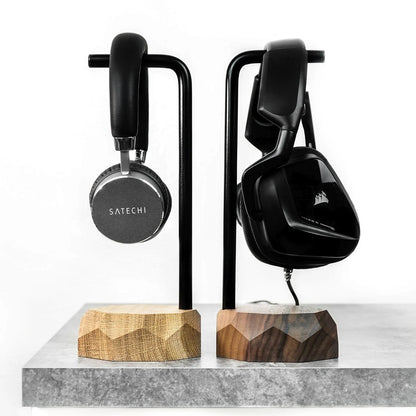 Support Casque Artisanal en Bois Massif